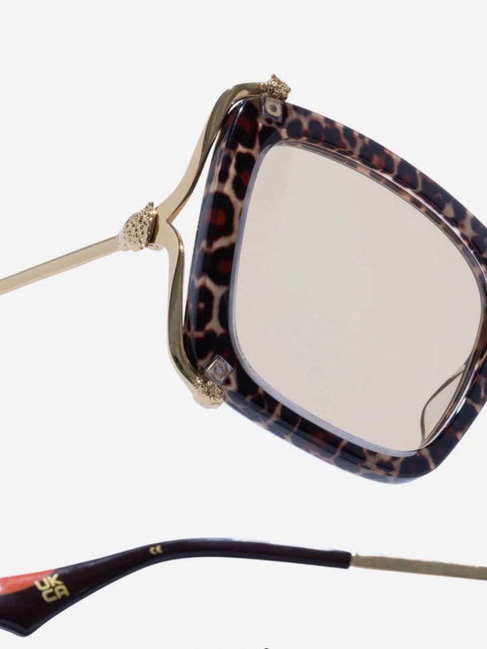 Camilla After The Party Leopard/ Burgundy Oversized Square Sunglasses main image 5